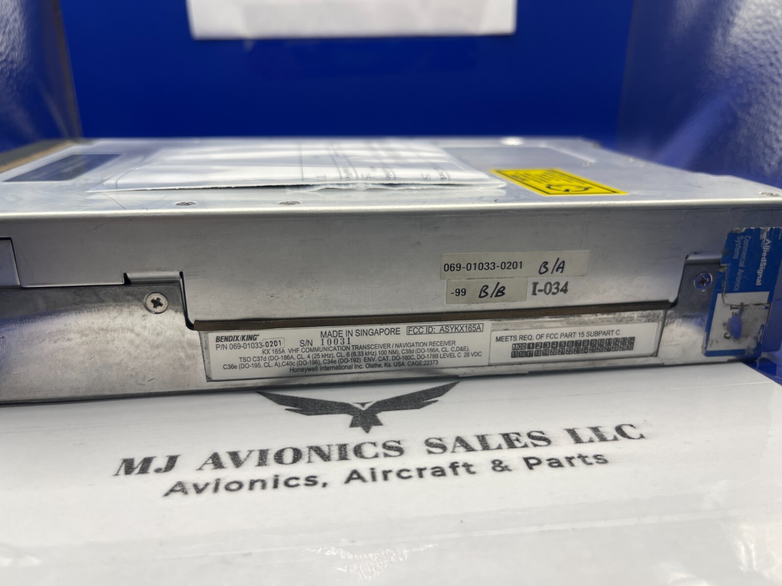 BENDIX/KING KX 165A 28 VDC P/N 069-01033-0201 WITH GLIDESLOPE WITH FAA FORM 8130