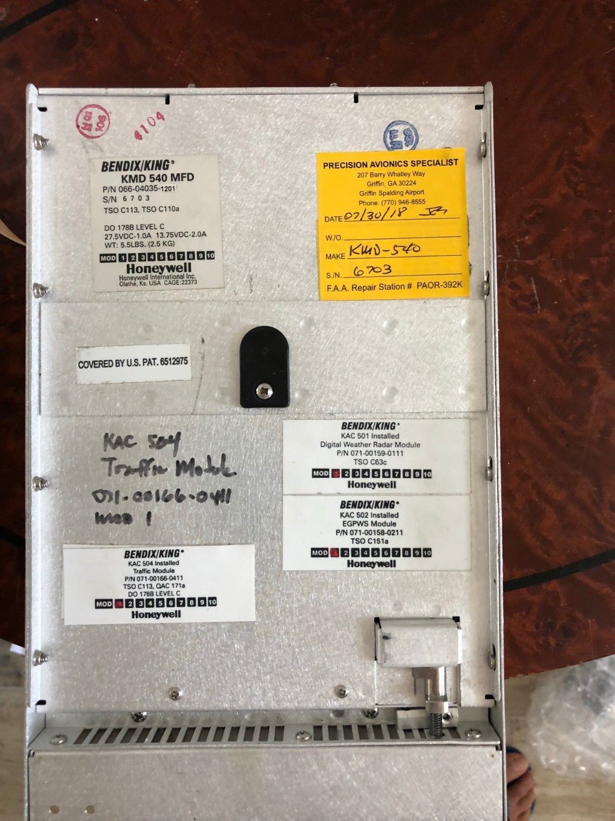 BENDIX/KING KMD-540 P/N 066-04035-0201 WITH KAC 501,502,503,504 MODULE FAA 8130