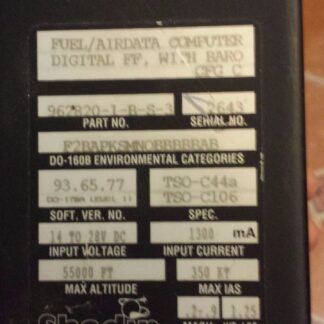 SHADIN FUEL /AIRDATA COMPUTER DIGITAL FF,WITH BARO P/N 962820-1-B-S-3