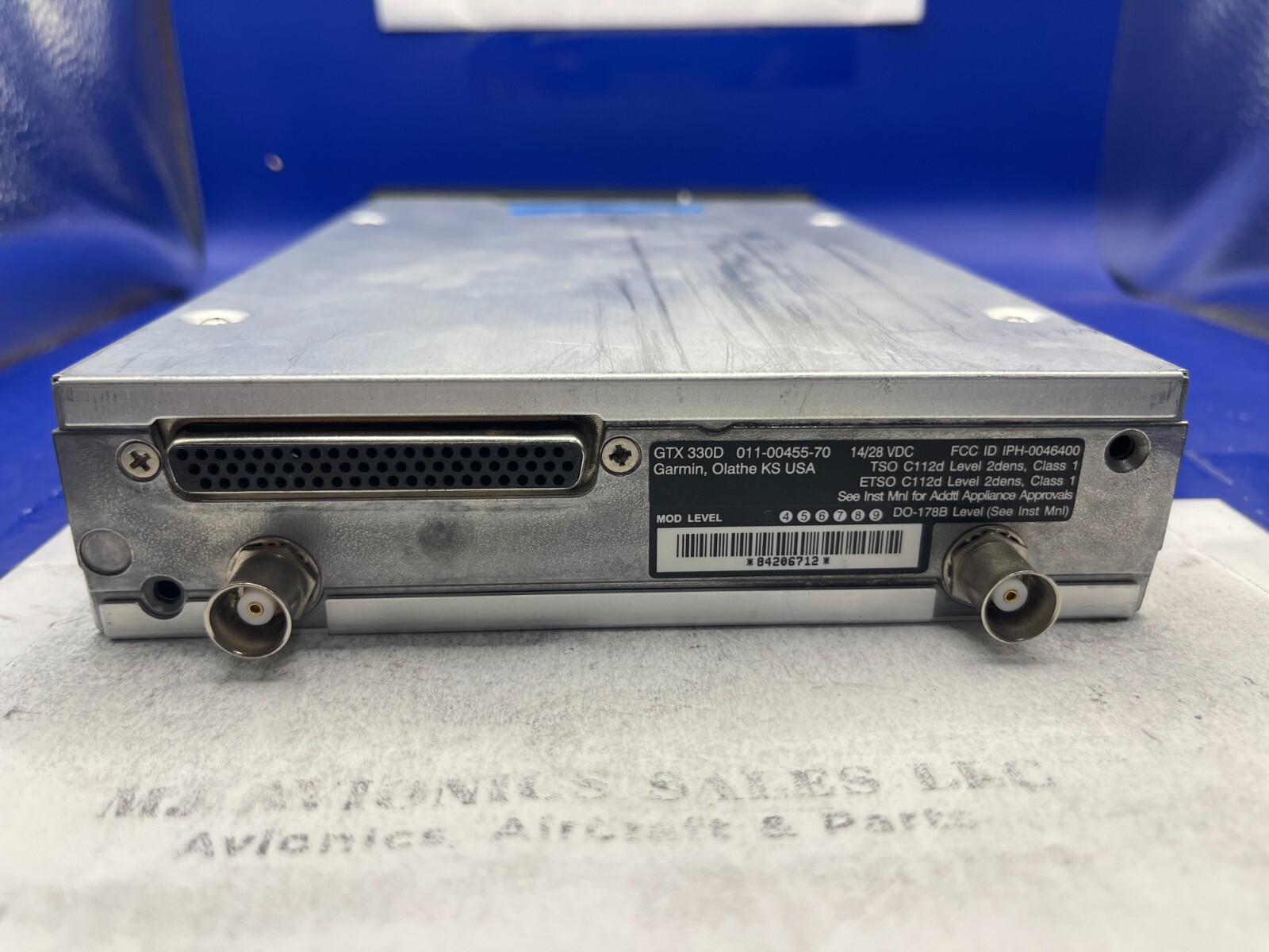 GARMIN GTX 330DES MODE S ADS-B TRANSPONDER P/N 011-00455-70 WITH FAA FORM 8130-3