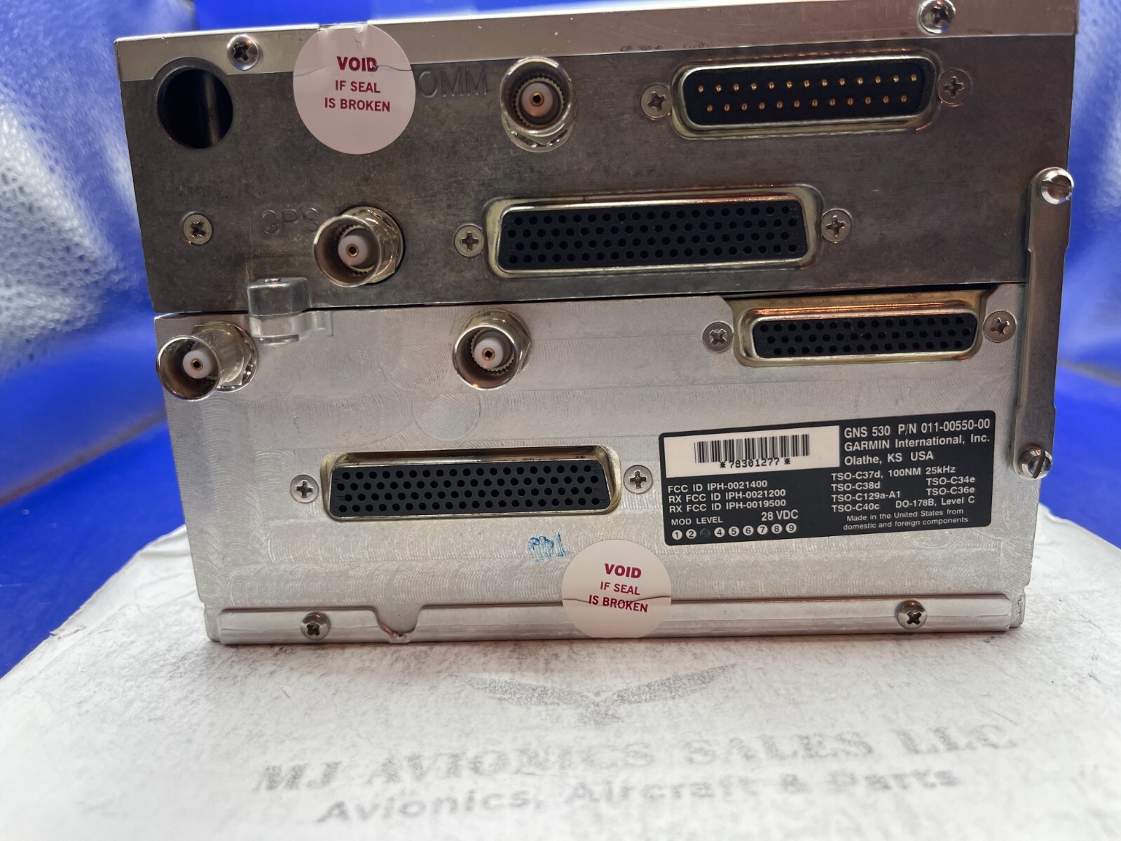 GARMIN GNS 530 NON WAAS GPS/NAV/COMM 14/28 VDC P/N 011-00550-10 FAA FORM 8130-3