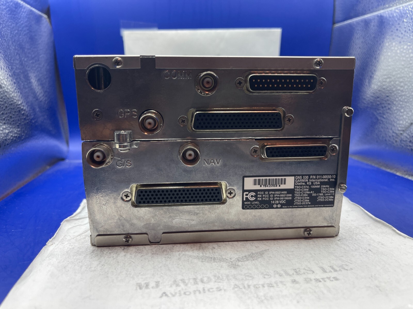 GARMIN GNS 530 NON WAAS GPS/NAV/COMM 14/28 VDC P/N 011-00550-10 FAA FORM 8130-3